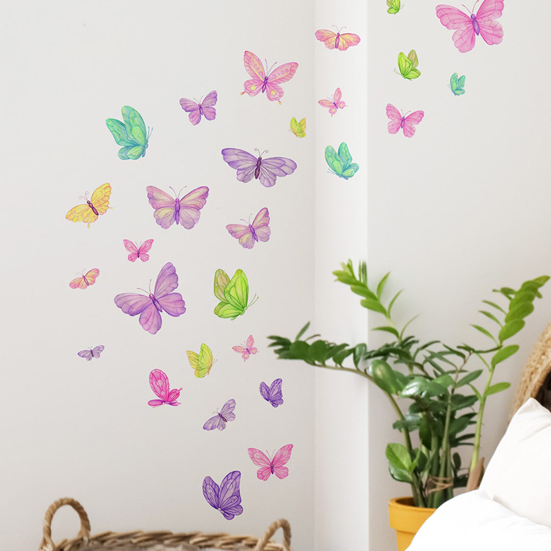 Baby Nursery Wall Mural - Romantic butterfly Wall Stickers Creative Home