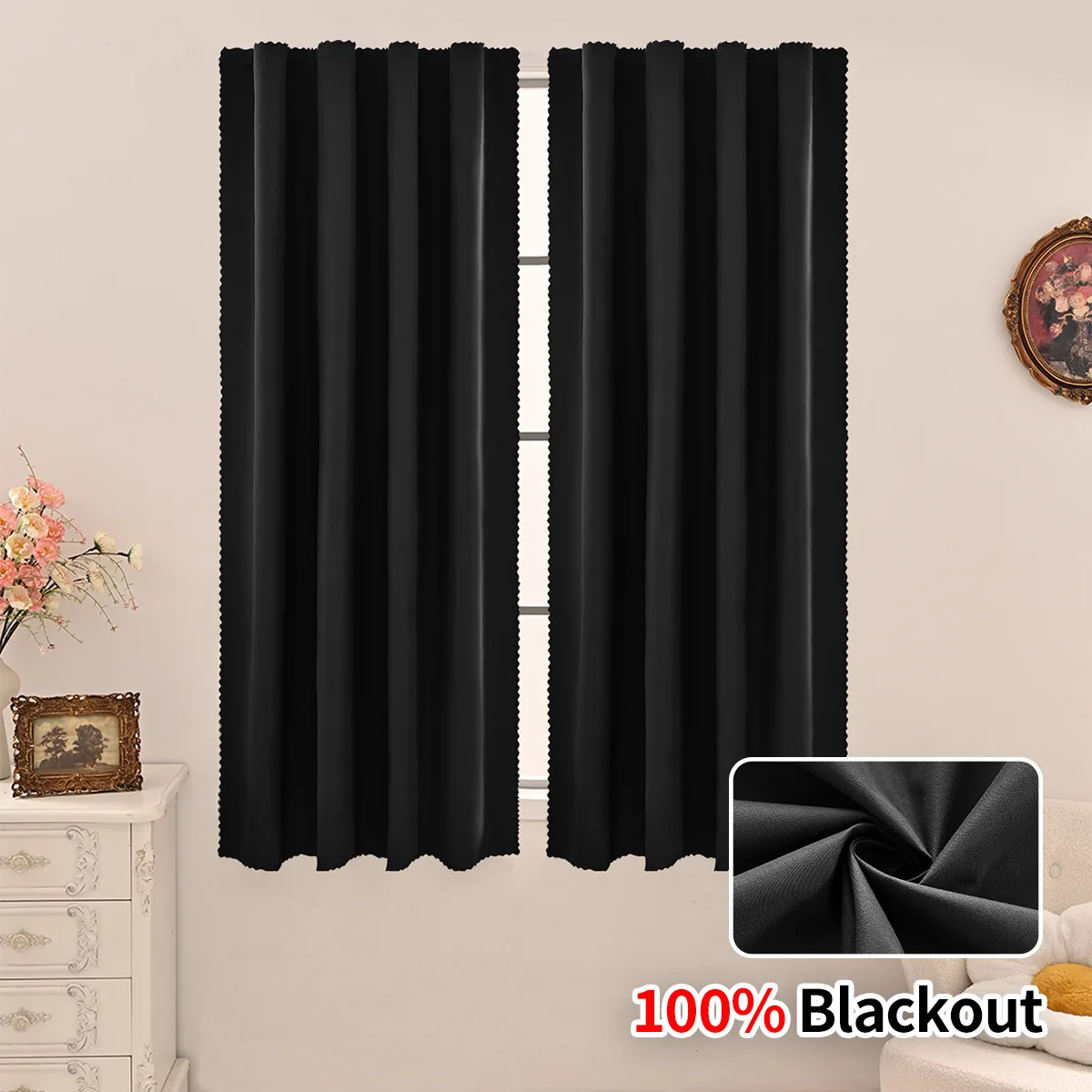 Blackout Curtain Nursery - 1pc Modern Style Solid 100% Blackout