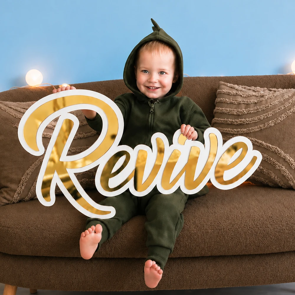Baby Nursery Stores - Custom Acrylic Mirror Name Sign Personalized
