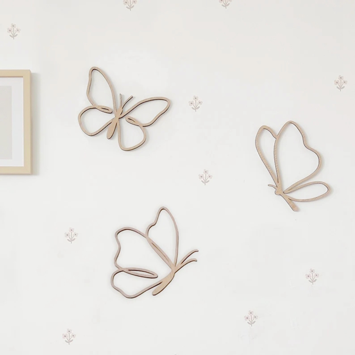 Baby Nursery Needs - Wooden Butterflies Sign, Wooden Wall Decor,