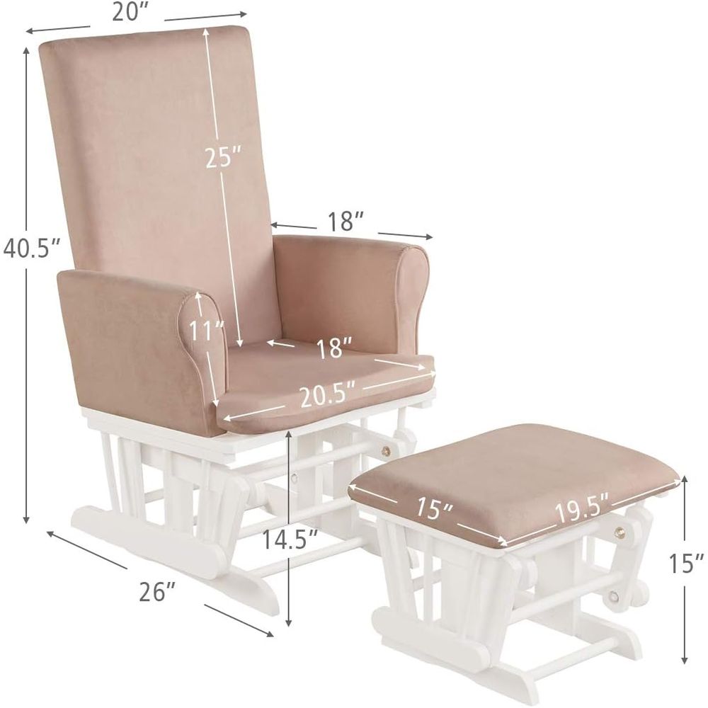 Baby Glider and Ottoman Cushio - đánh giá và giá Baby Nursery Ottoman