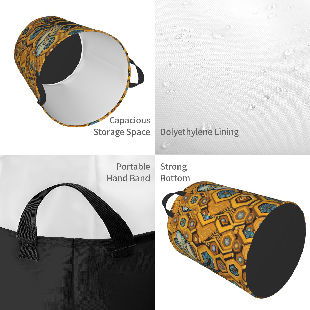 Bee And Honeycomb Print Laundr - đánh giá và giá Baby Nursery Hamper