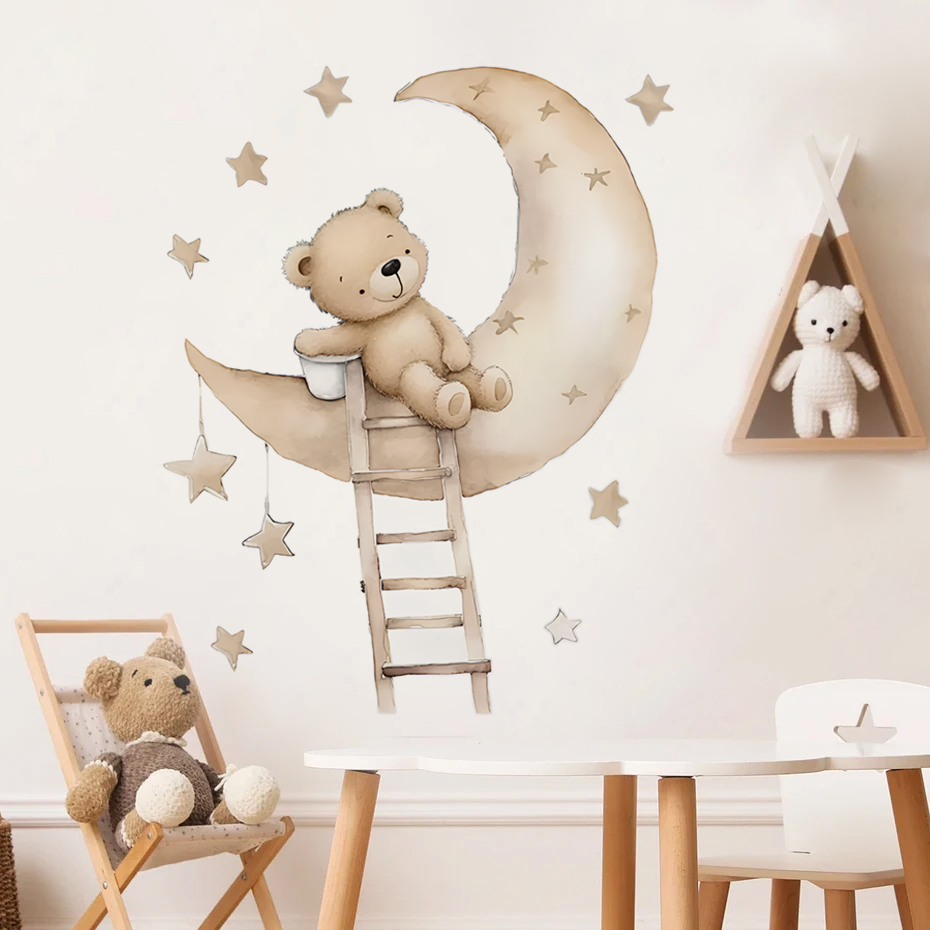 Cute Bear Star Cloud Wall Stic - đánh giá và giá Baby Nursery Decor Boy