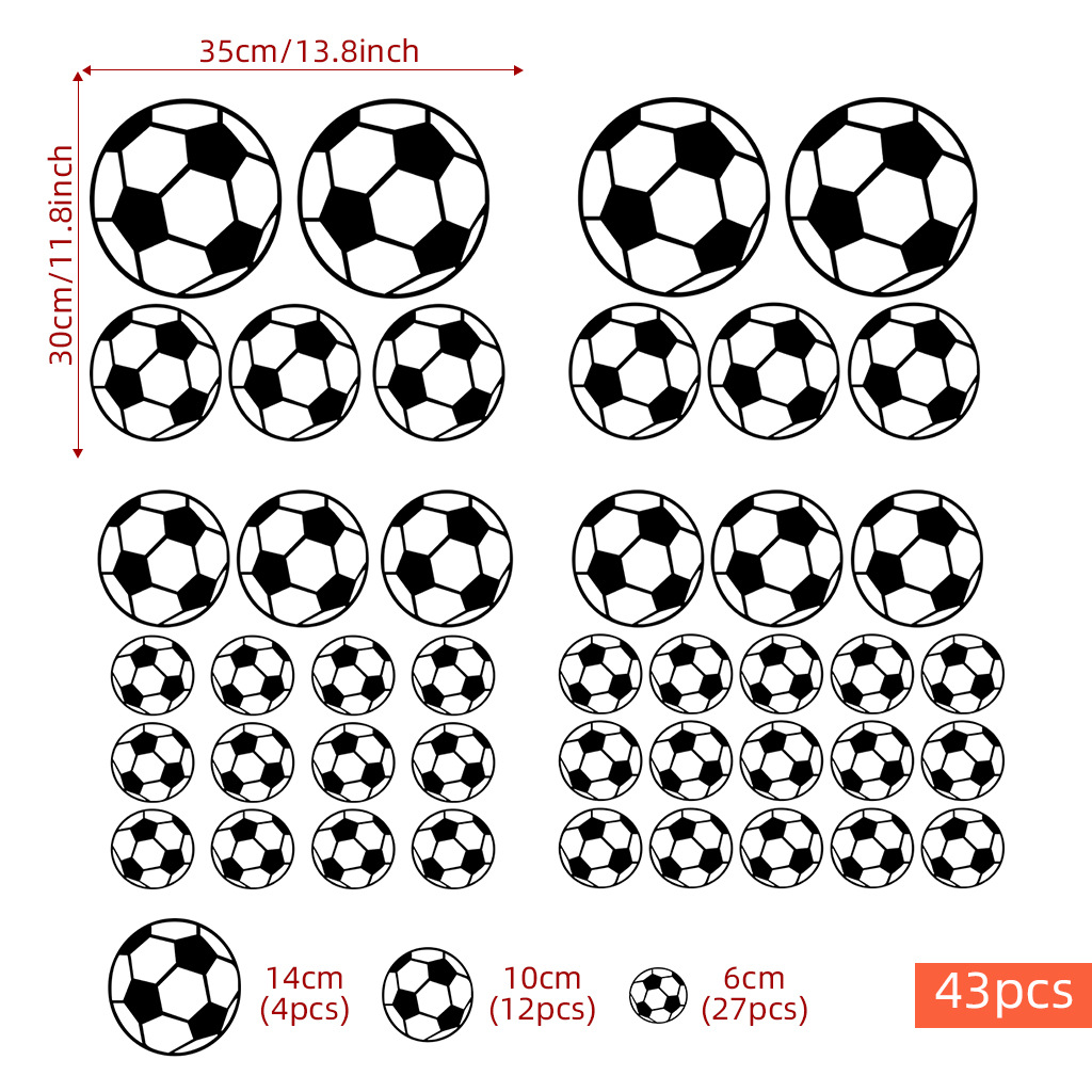 43Pcs Football Wall Stickers F - đánh giá và giá Baby Nursery Wall Mural