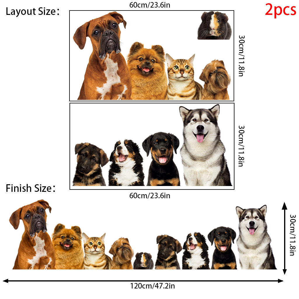 C30# 9 Cute Cats And Dogs Wall - đánh giá và giá Baby Nursery Wall Mural
