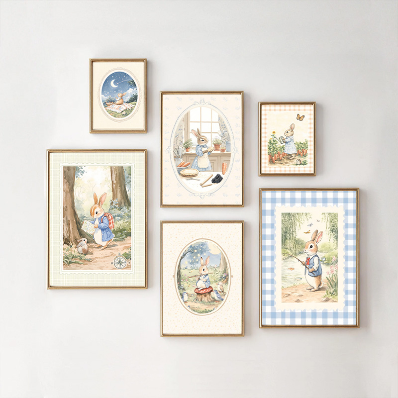 Vintage Boho Blue Plaid Rabbit - đánh giá và giá Baby Nursery Vintage