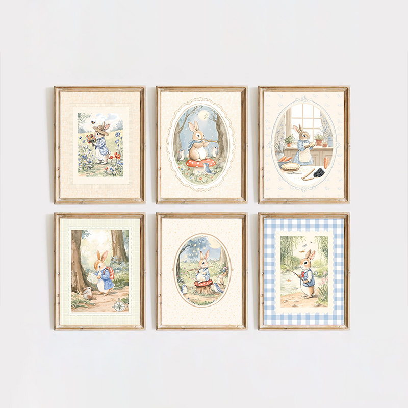 Vintage Boho Blue Plaid Rabbit - đánh giá và giá Baby Nursery Vintage