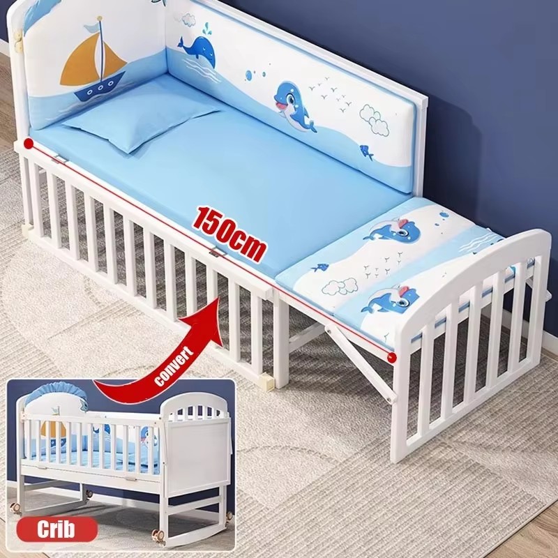 Wood Baby Crib With Mosquito N - đánh giá và giá Convertible Crib Set