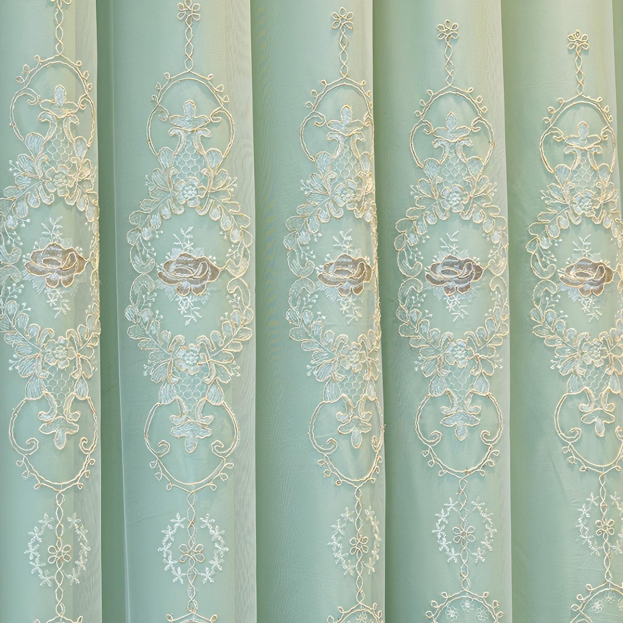 1pc Vintage Green Lace Curtain - đánh giá và giá Blackout Curtain Nursery