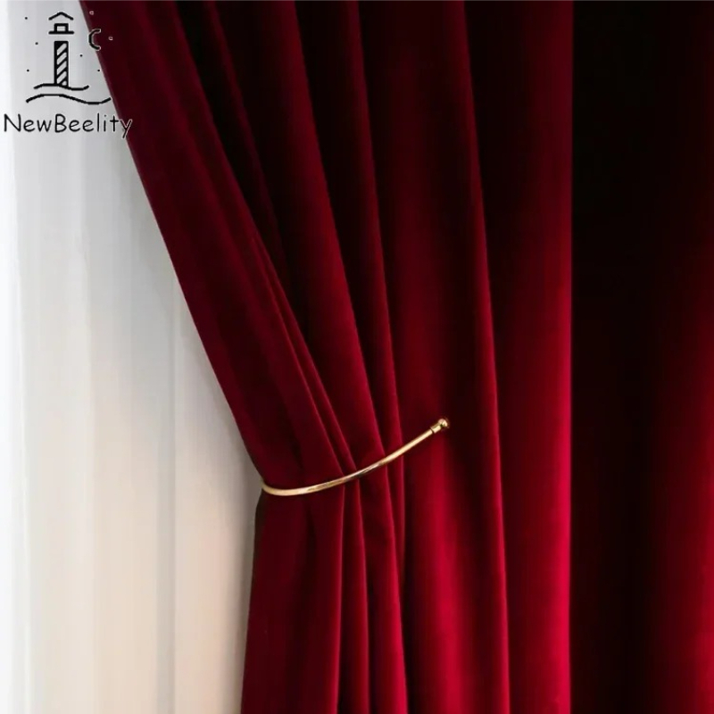 Nordic Modern Burgundy Red Lux - đánh giá và giá Blackout Curtain Nursery