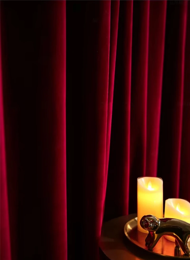 Nordic Modern Burgundy Red Lux - đánh giá và giá Blackout Curtain Nursery