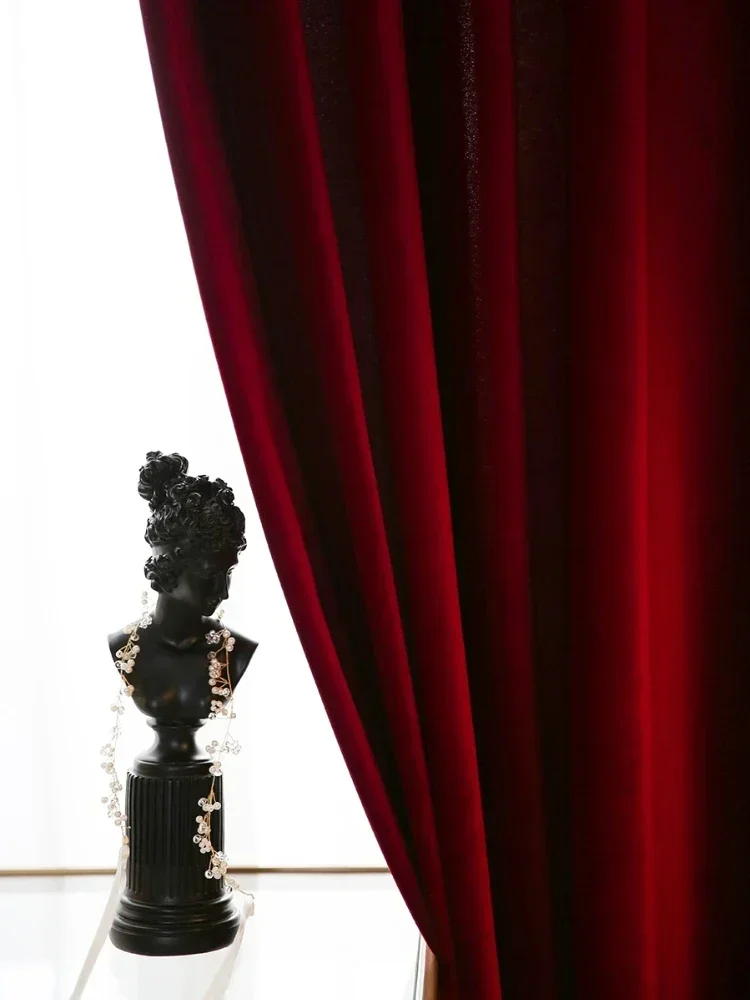 Nordic Modern Burgundy Red Lux - đánh giá và giá Blackout Curtain Nursery