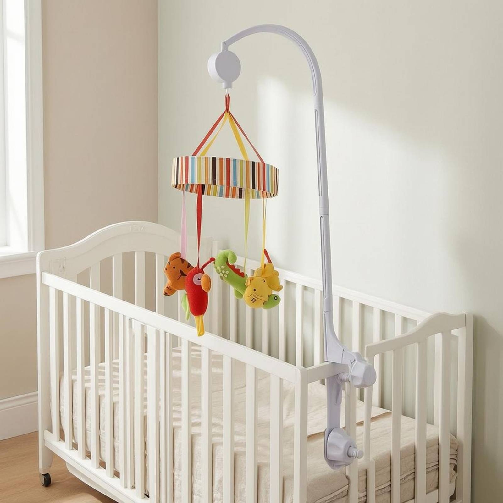 Baby Crib Mobile Stand White C - đánh giá và giá Baby Nursery Mobile
