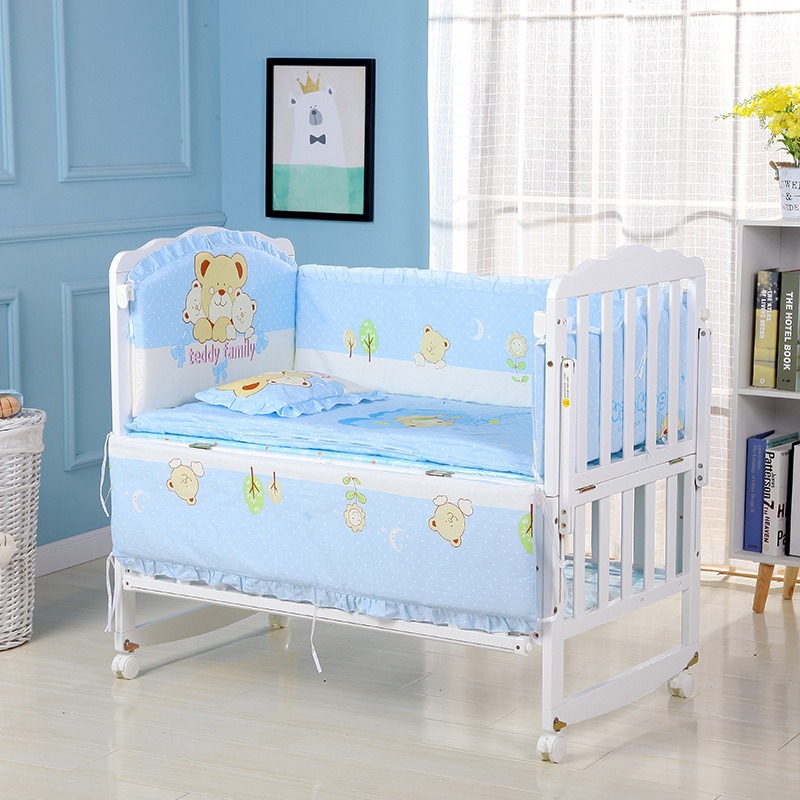 6Pcs Cartoon Cotton Crib Beddi - đánh giá và giá Convertible Crib Set