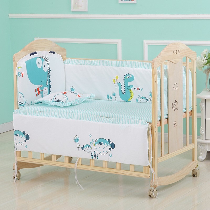 6Pcs Cartoon Cotton Crib Beddi - đánh giá và giá Convertible Crib Set