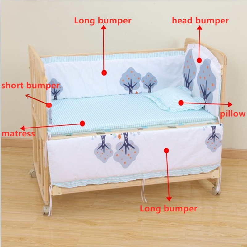 6Pcs Cartoon Cotton Crib Beddi - đánh giá và giá Convertible Crib Set