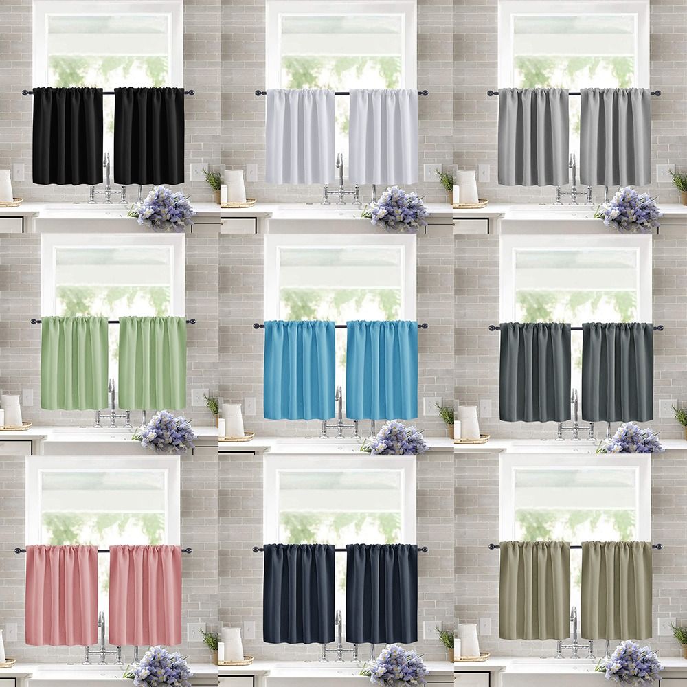 Pure Color Short Tier Curtains - đánh giá và giá Blackout Curtain Nursery