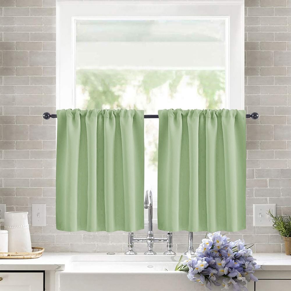 Pure Color Short Tier Curtains - đánh giá và giá Blackout Curtain Nursery