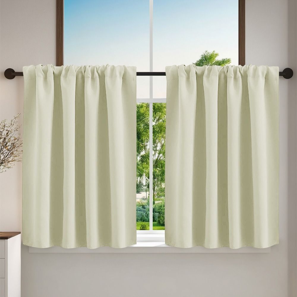 Pure Color Short Tier Curtains - đánh giá và giá Blackout Curtain Nursery
