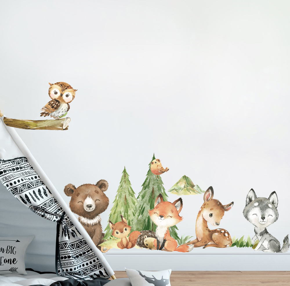 Cartoon Watercolor  Forest Ani - đánh giá và giá Baby Nursery Needs