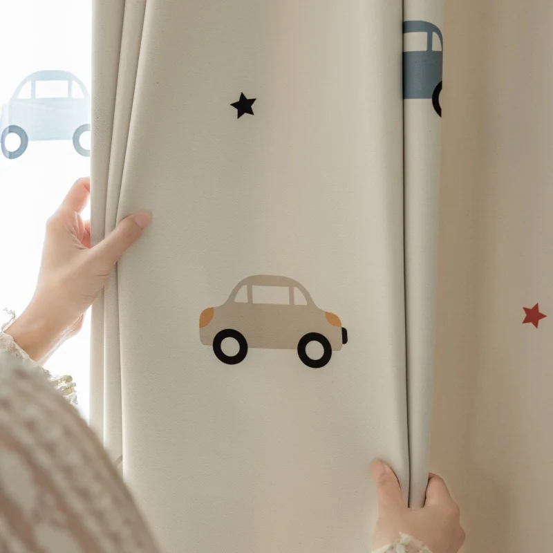 Cartoon Cute Print Car Pattern - đánh giá và giá Blackout Curtain Nursery