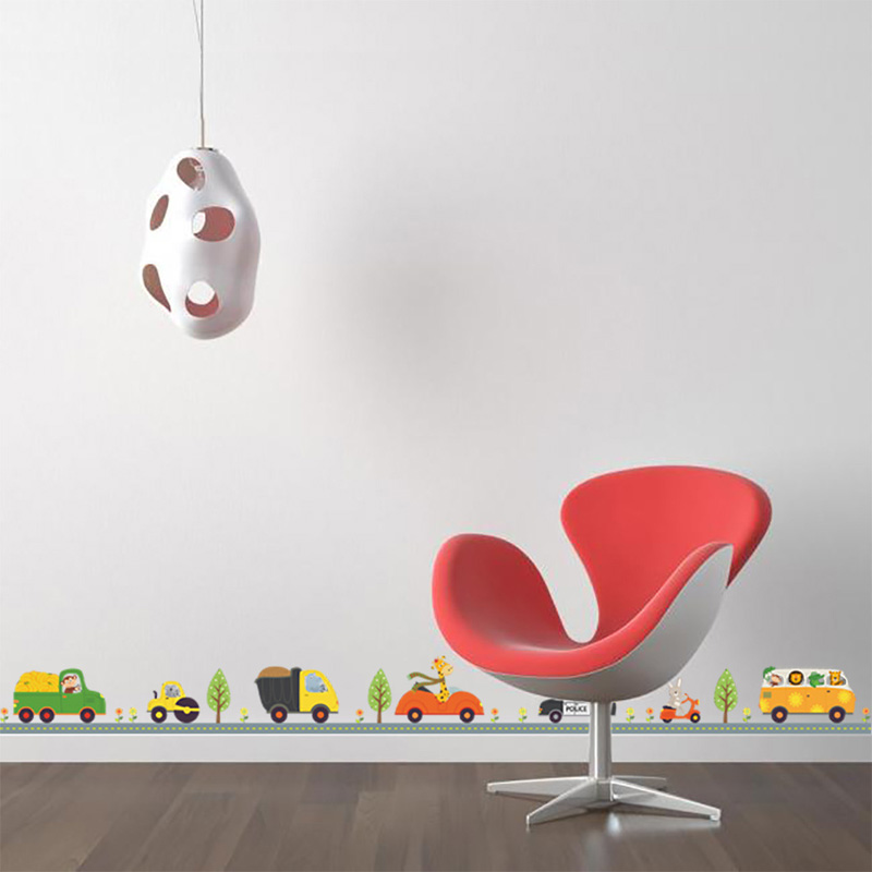 Cartoon Animals Car Wall Stick - đánh giá và giá Baby Nursery Wall Mural