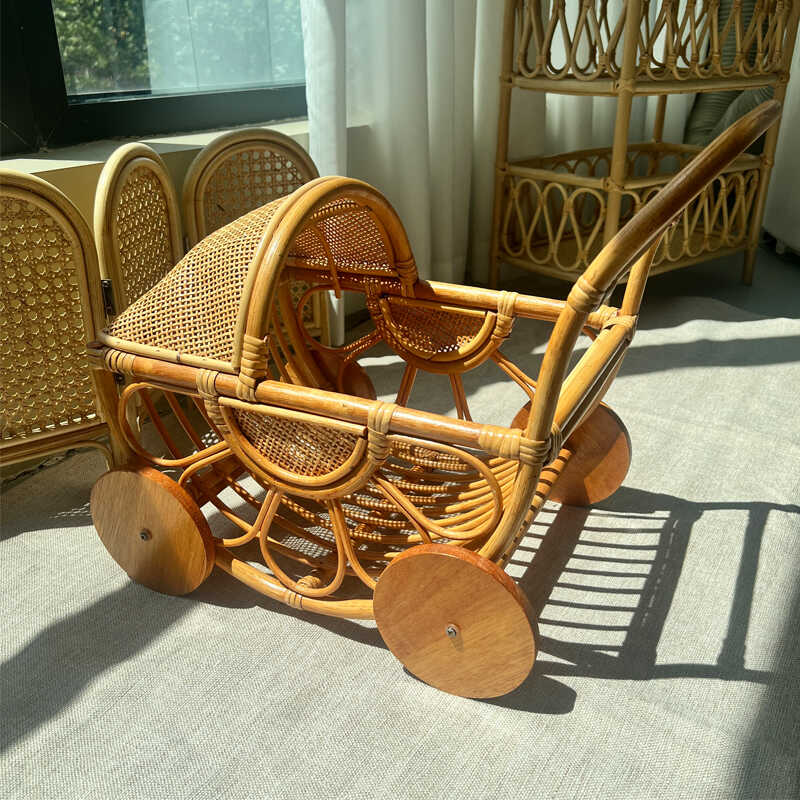 Woven Rattan Baby Stroller Vin - đánh giá và giá Baby Nursery Vintage