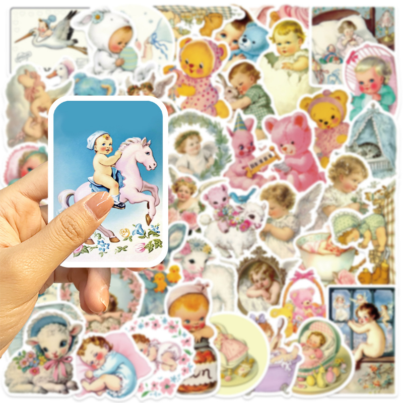 50pcs Vintage Baby Stickers Cu - đánh giá và giá Baby Nursery Vintage