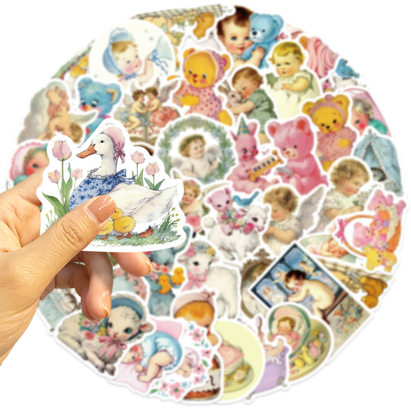 50pcs Vintage Baby Stickers Cu - đánh giá và giá Baby Nursery Vintage