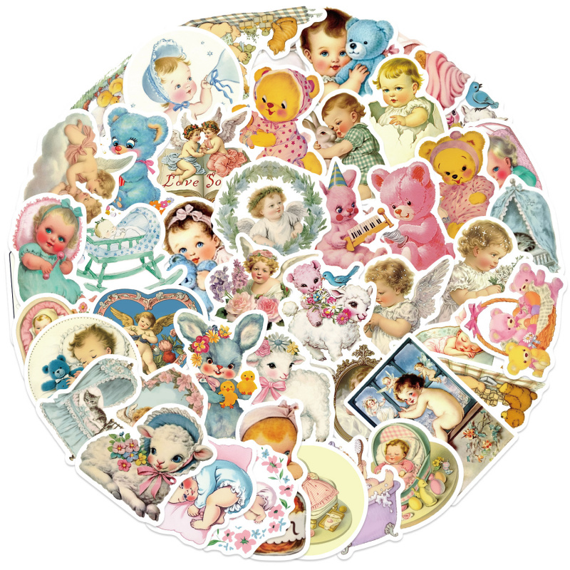 50pcs Vintage Baby Stickers Cu - đánh giá và giá Baby Nursery Vintage