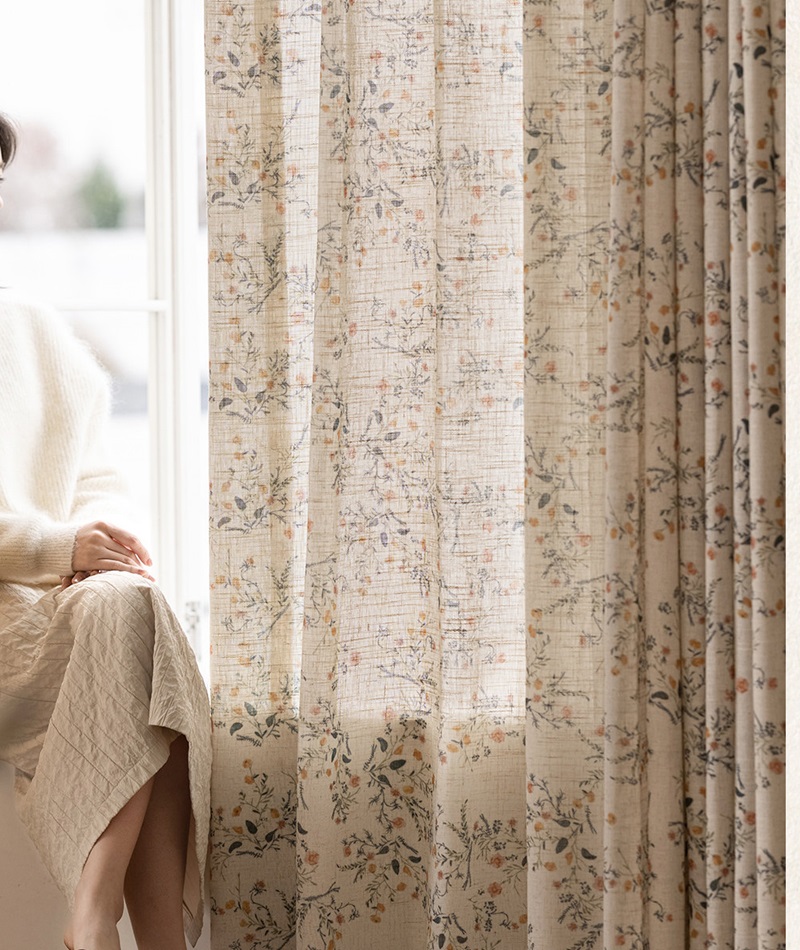 Cotton linen printed curtains  - đánh giá và giá Blackout Curtain Nursery