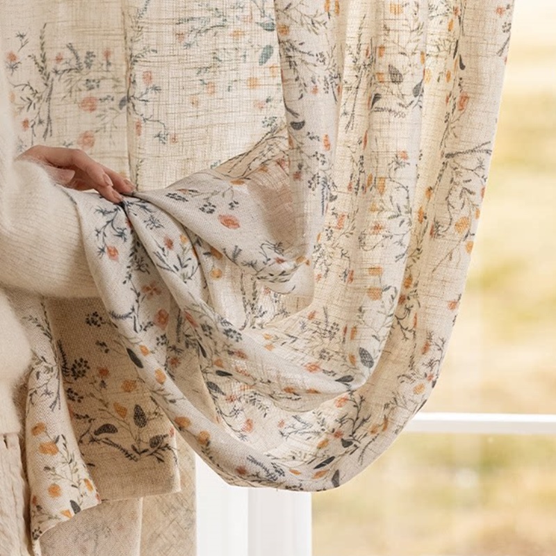 Cotton linen printed curtains  - đánh giá và giá Blackout Curtain Nursery