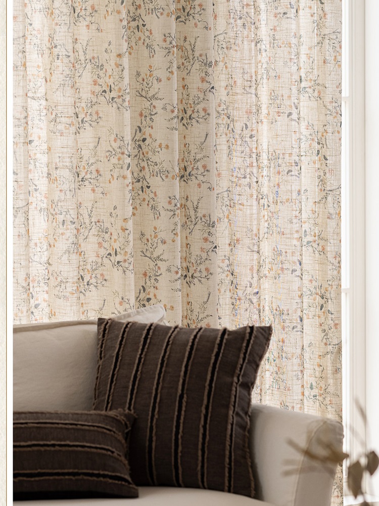 Cotton linen printed curtains  - đánh giá và giá Blackout Curtain Nursery