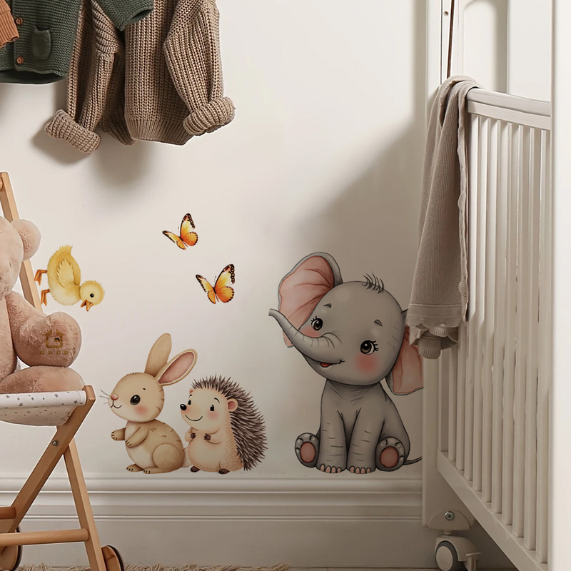 Cartoon Animal Wall Sticker -  - đánh giá và giá Baby Nursery Wall Mural