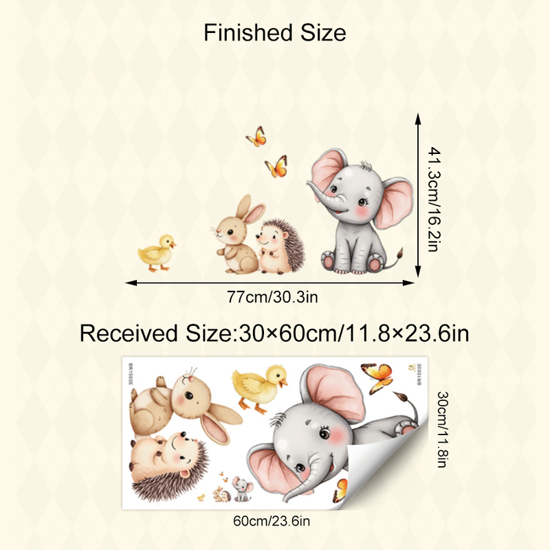 Cartoon Animal Wall Sticker -  - đánh giá và giá Baby Nursery Wall Mural