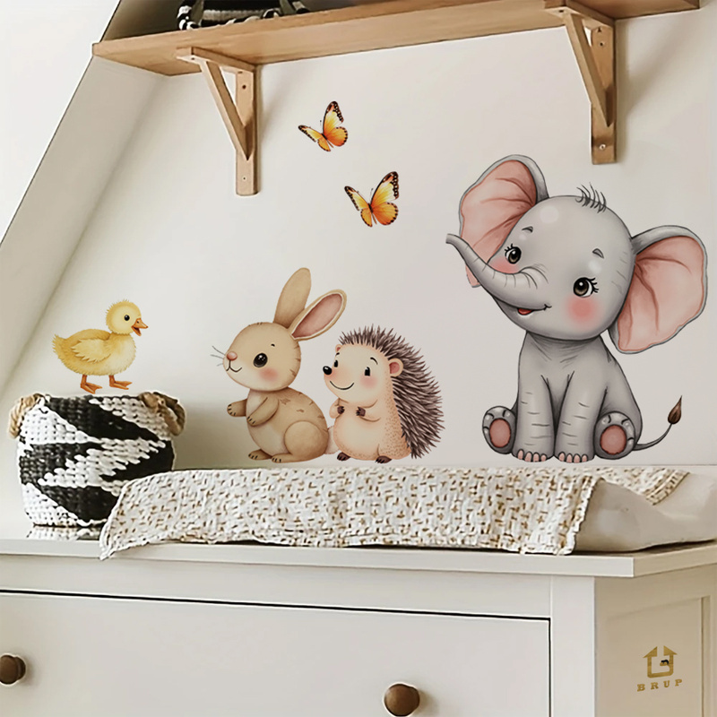 Cartoon Animal Wall Sticker -  - đánh giá và giá Baby Nursery Wall Mural