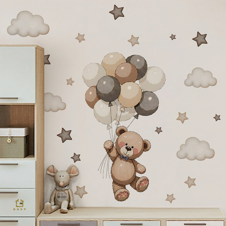 Adorable Teddy Bear Wall Decal - đánh giá và giá Baby Nursery Needs