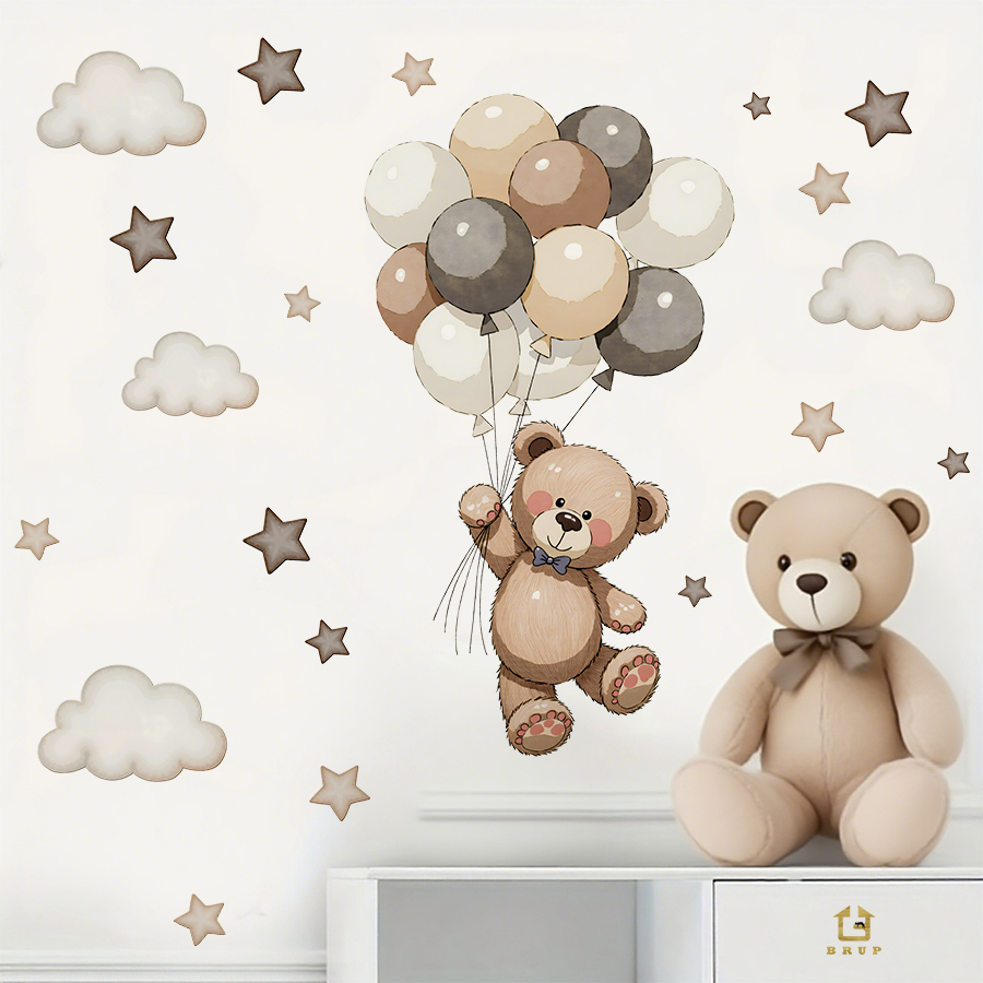 Adorable Teddy Bear Wall Decal - đánh giá và giá Baby Nursery Needs