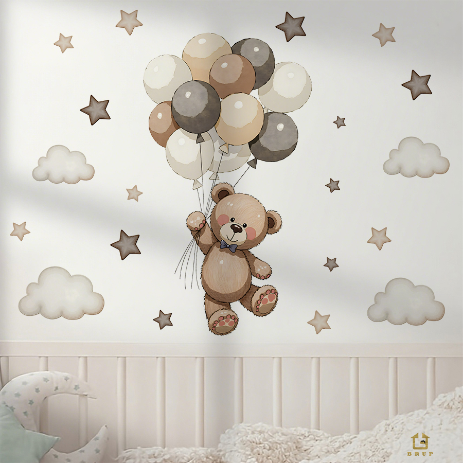 Adorable Teddy Bear Wall Decal - đánh giá và giá Baby Nursery Needs