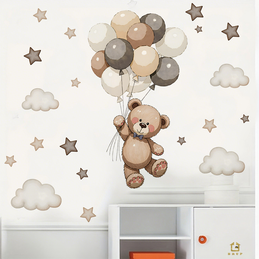 Adorable Teddy Bear Wall Decal - đánh giá và giá Baby Nursery Needs