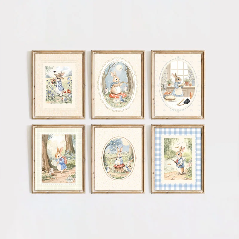 Vintage Boho Blue Plaid Rabbit - đánh giá và giá Baby Nursery Vintage