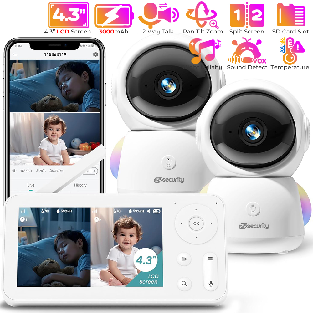 2K Baby Monitor with 2 Cameras - đánh giá và giá Baby Nursery Mobile