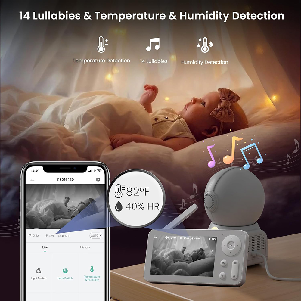 2K Baby Monitor with 2 Cameras - đánh giá và giá Baby Nursery Mobile
