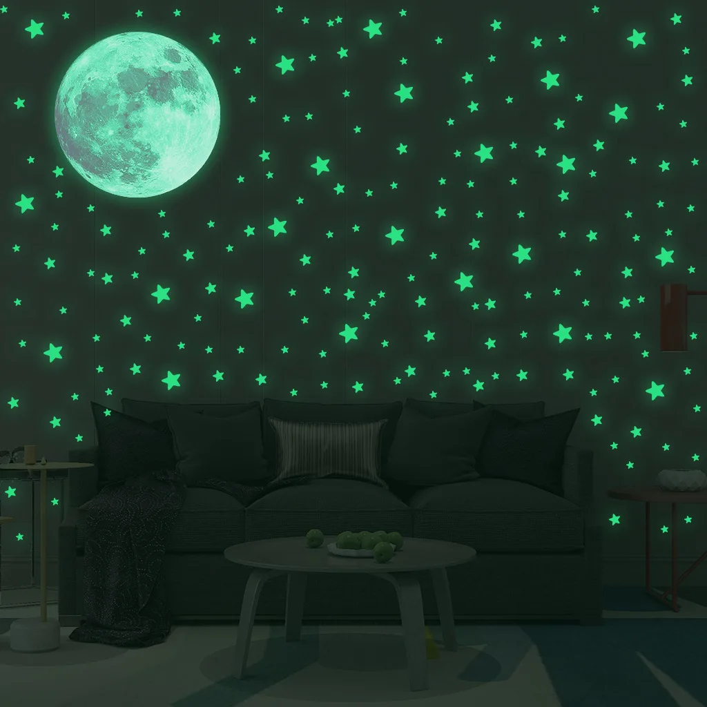 Luminous Moon Stars Wall Stick - đánh giá và giá Baby Nursery Wall Mural